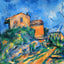 Maison Maria with a View of Chateau Noir Art Print 1895 by Cezanne (6 Sizes)