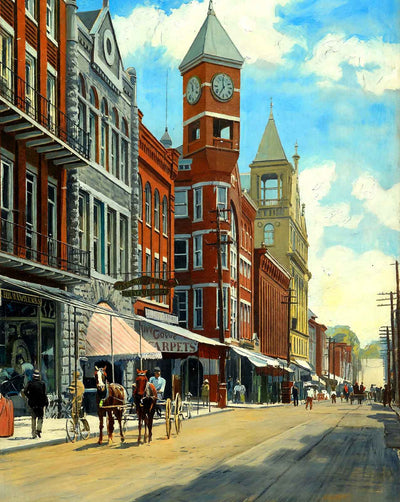 Main Street in Staunton in 1907 art print