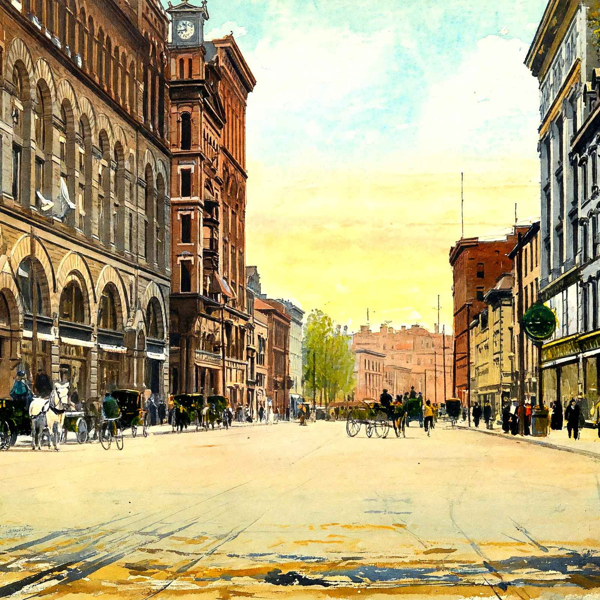 Main Street Hartford in 1907 Art Print (7 Sizes) - Acid Free