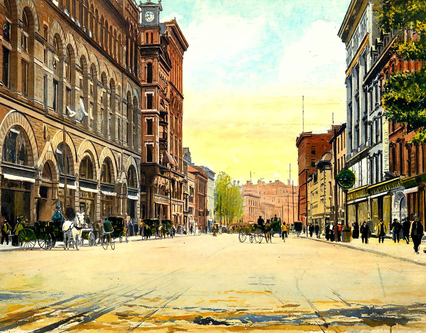 Main Street Hartford in 1907 Art Print (7 Sizes) - Acid Free