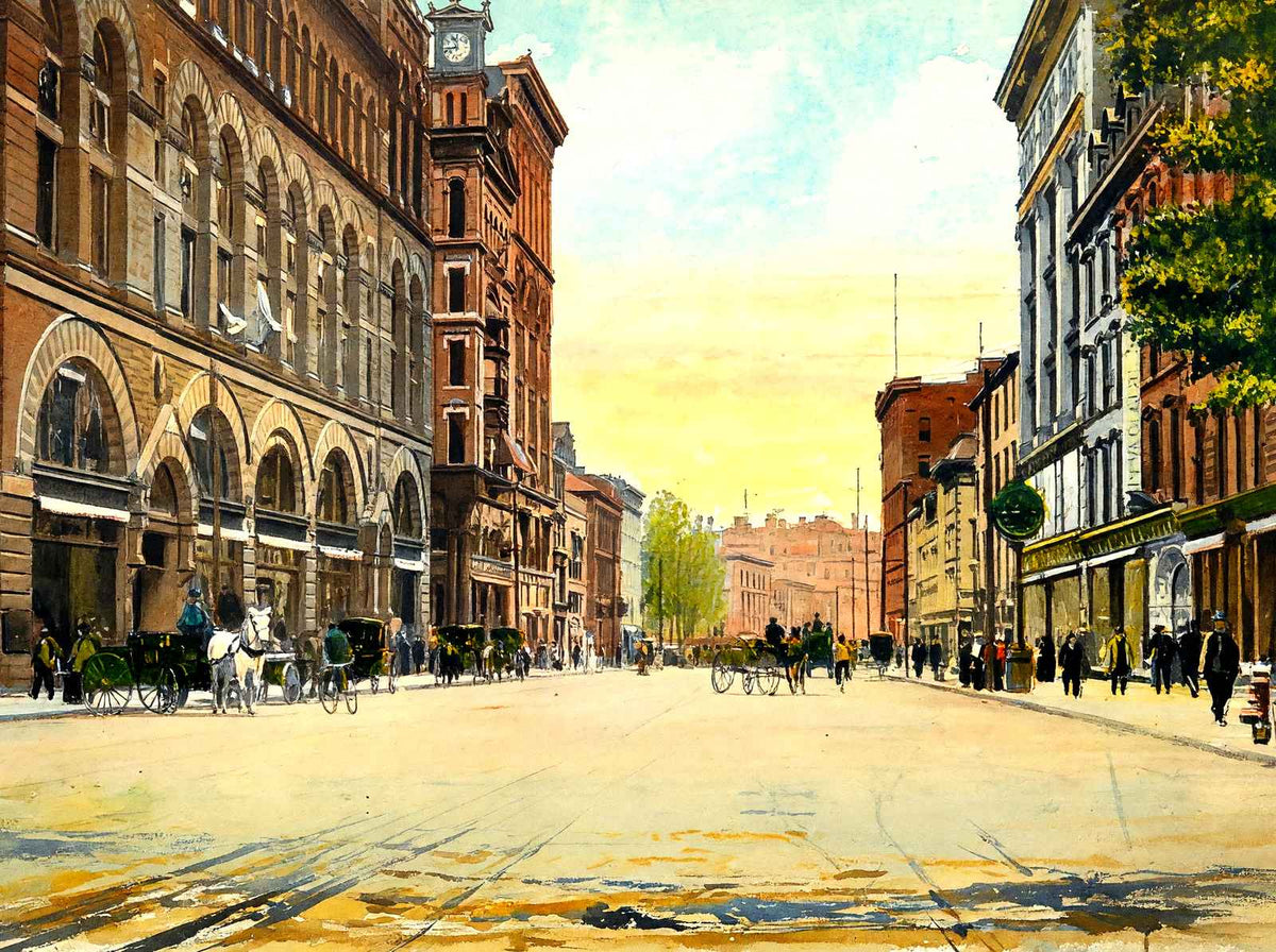 Main Street Hartford in 1907 Art Print (7 Sizes) - Acid Free