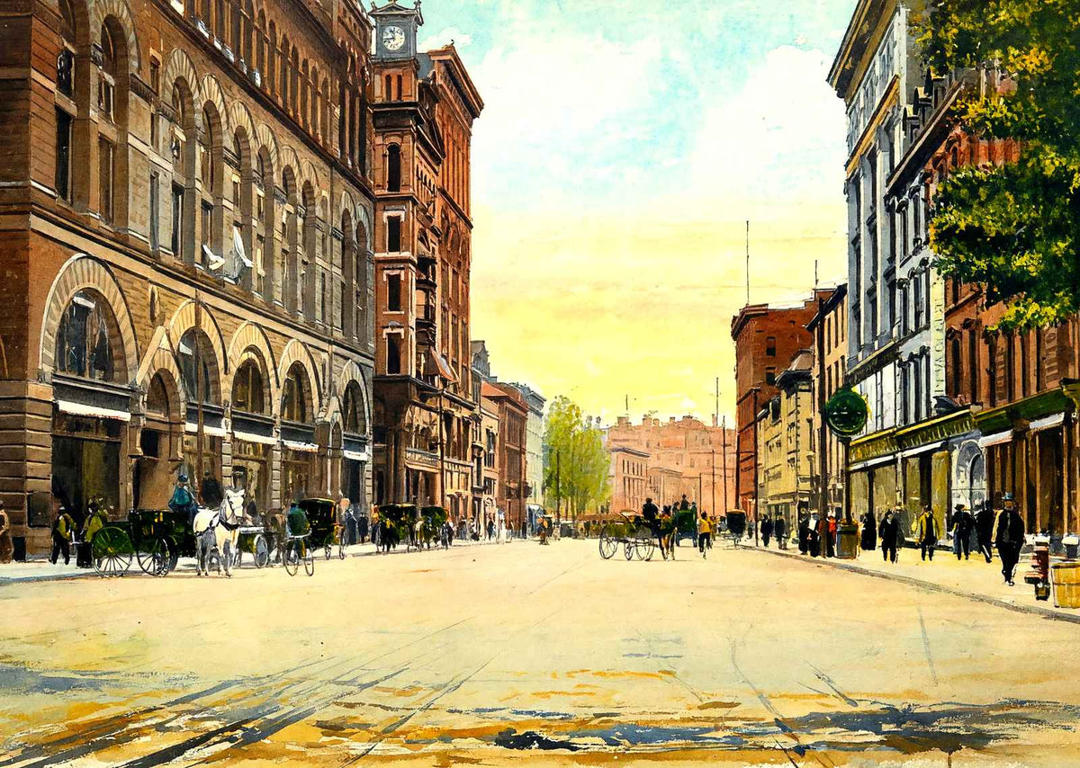 Main Street Hartford in 1907 Art Print (7 Sizes) - Acid Free
