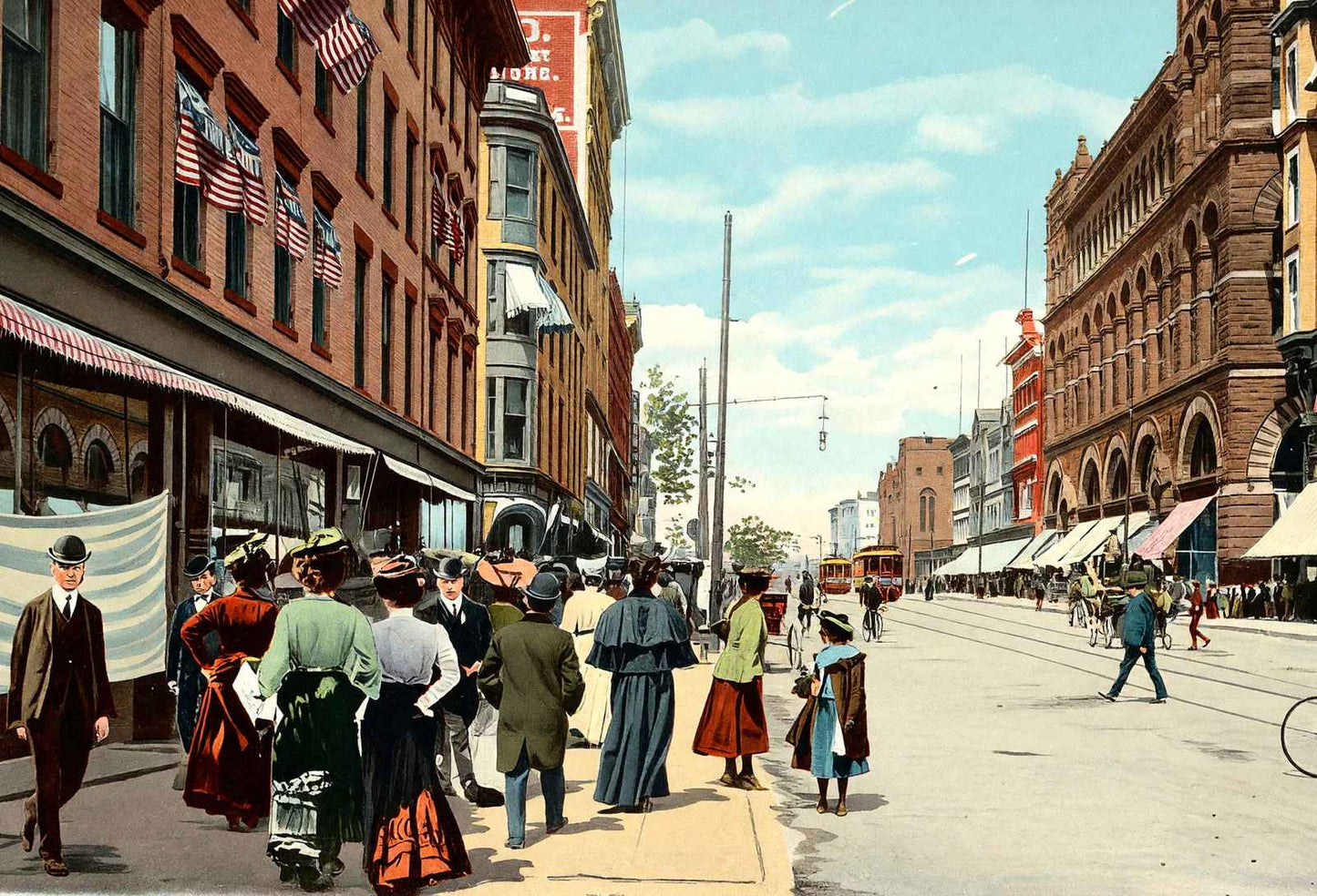 Main Street Hartford in 1904 Vintage Print (7 Sizes) - High Quality