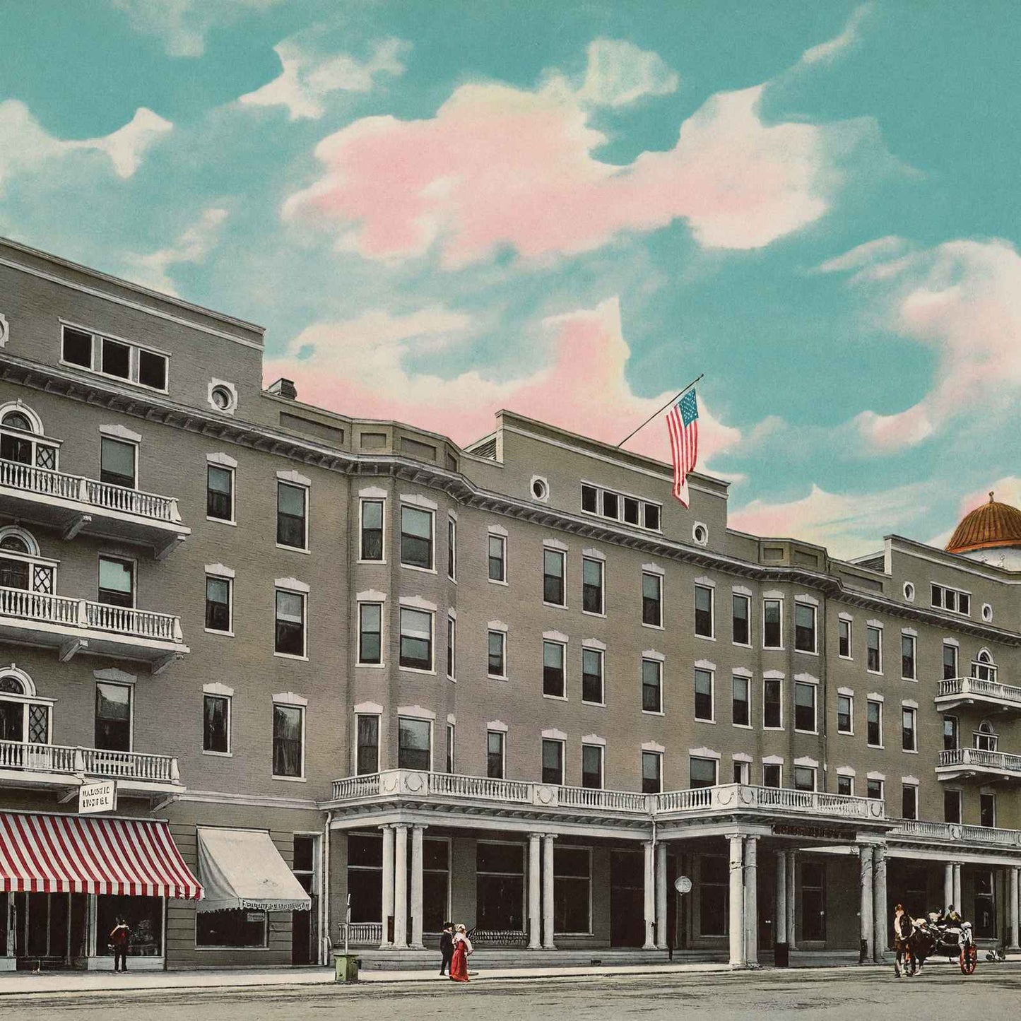 Majestic Hotel Hot Springs AR in 1906 Vintage Print (7 Sizes) - High Quality