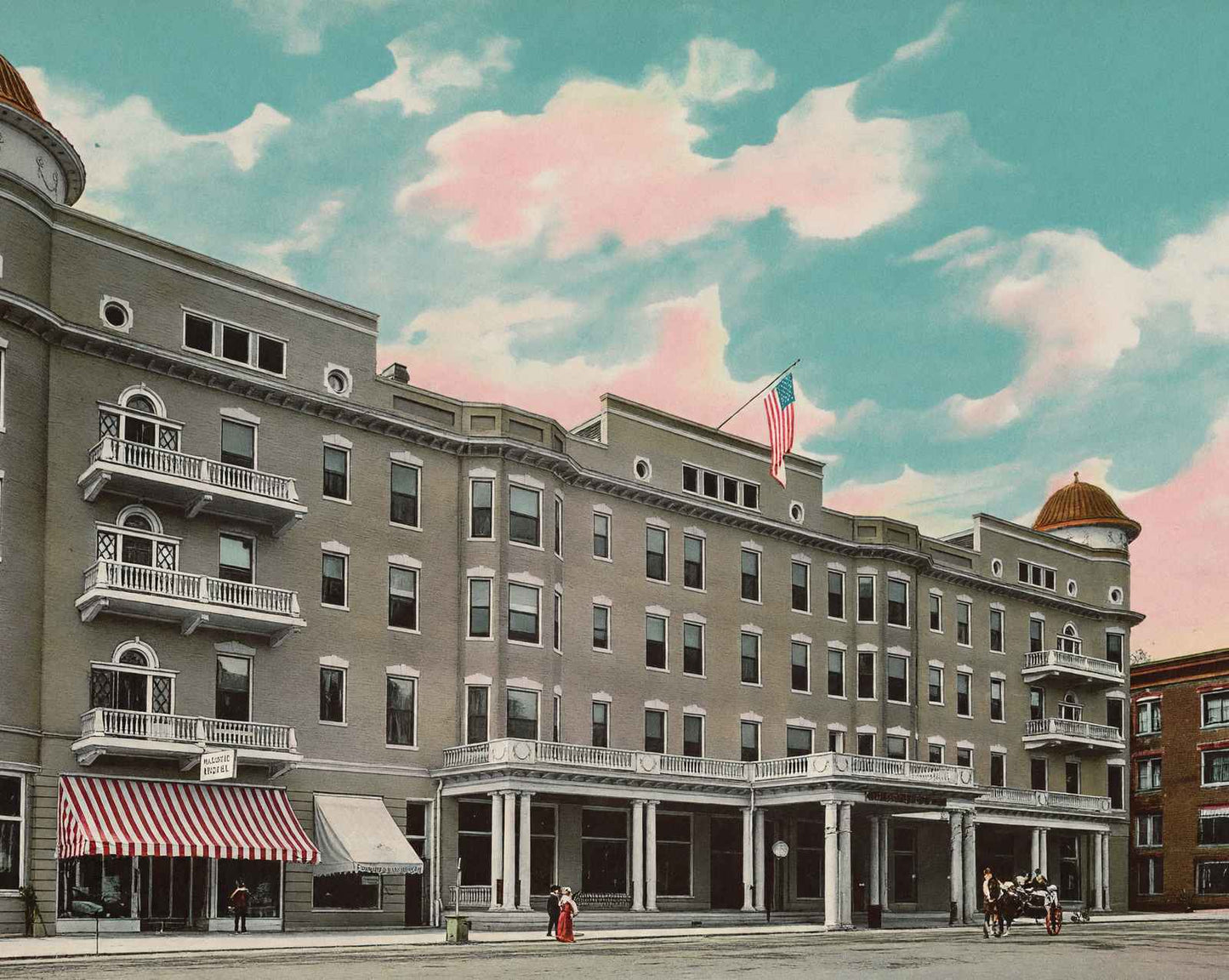 Majestic Hotel in Hot Springs in 1906 vintage print