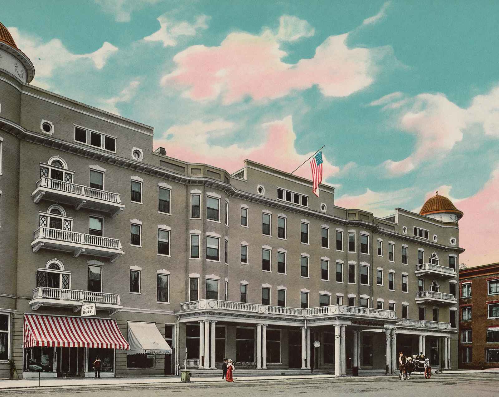 Majestic Hotel in Hot Springs in 1906 vintage print