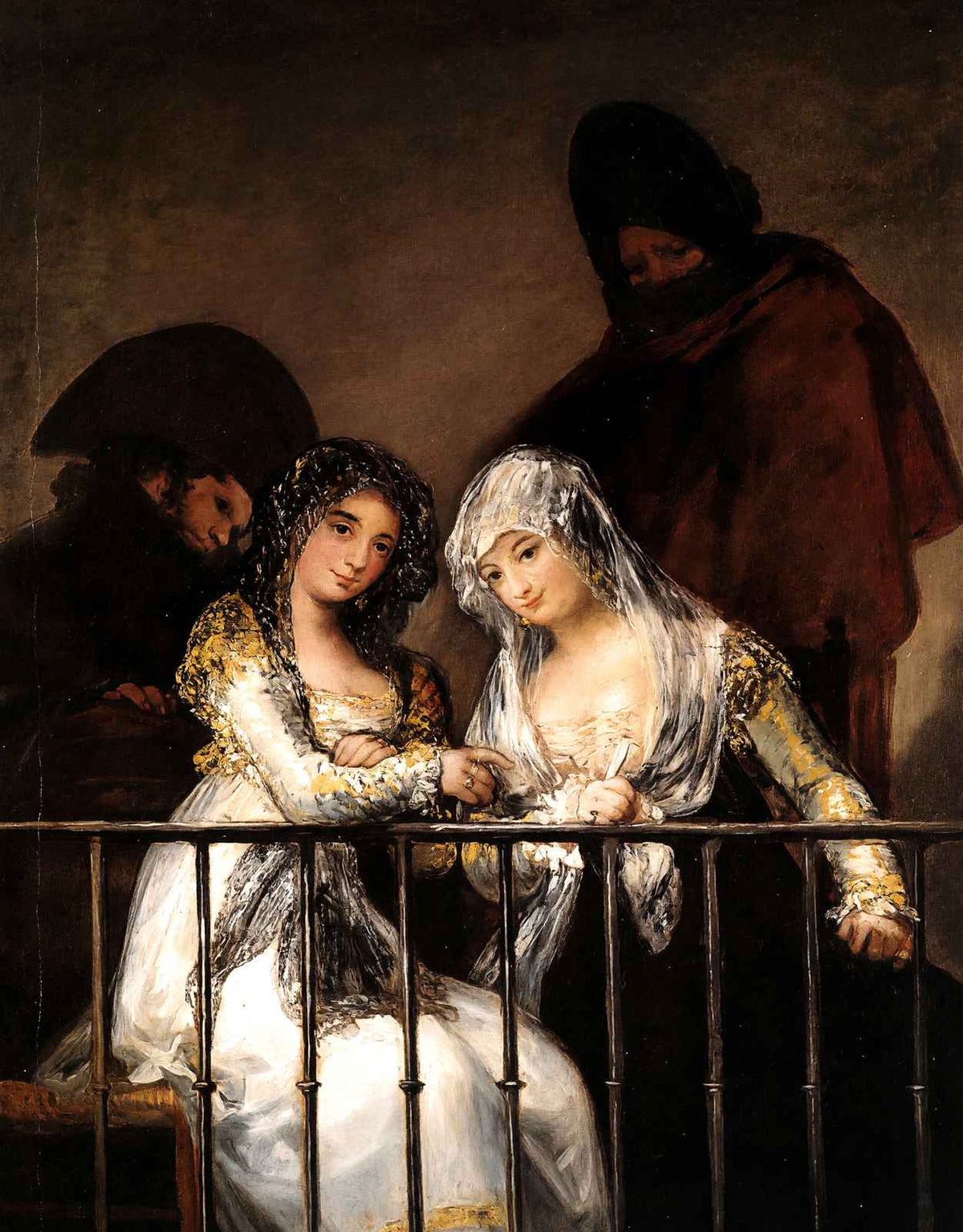Majas on a Balcony 1808 Painting by Francisco Goya Fine Art Print (6 Sizes)