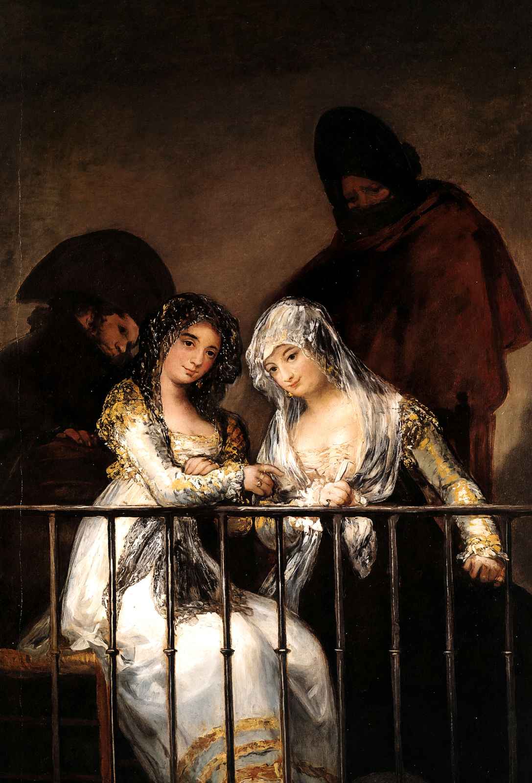 Majas on a Balcony 1808 Painting by Francisco Goya Fine Art Print (6 Sizes)