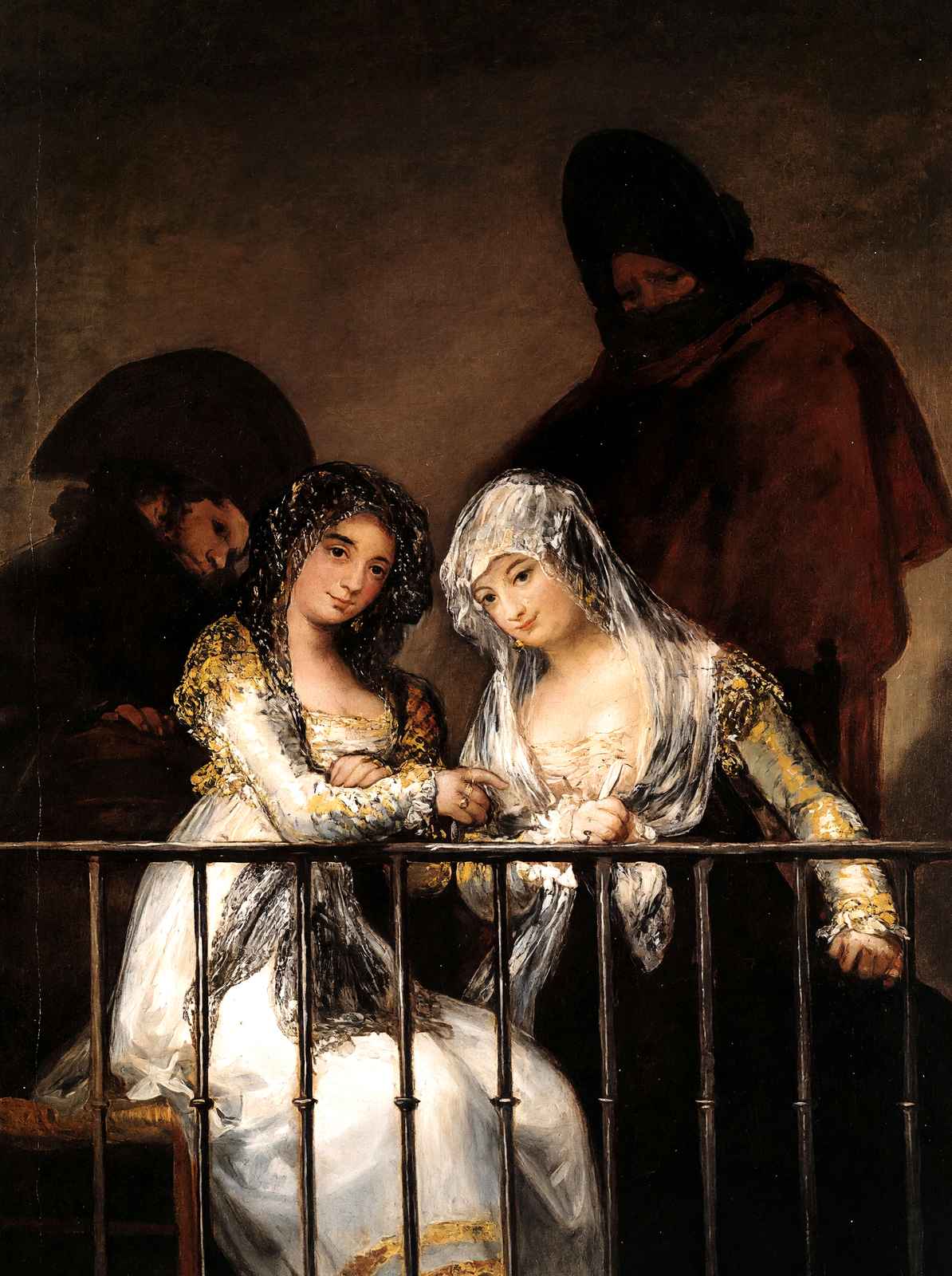 Majas on a Balcony 1808 Painting by Francisco Goya Fine Art Print (6 Sizes)