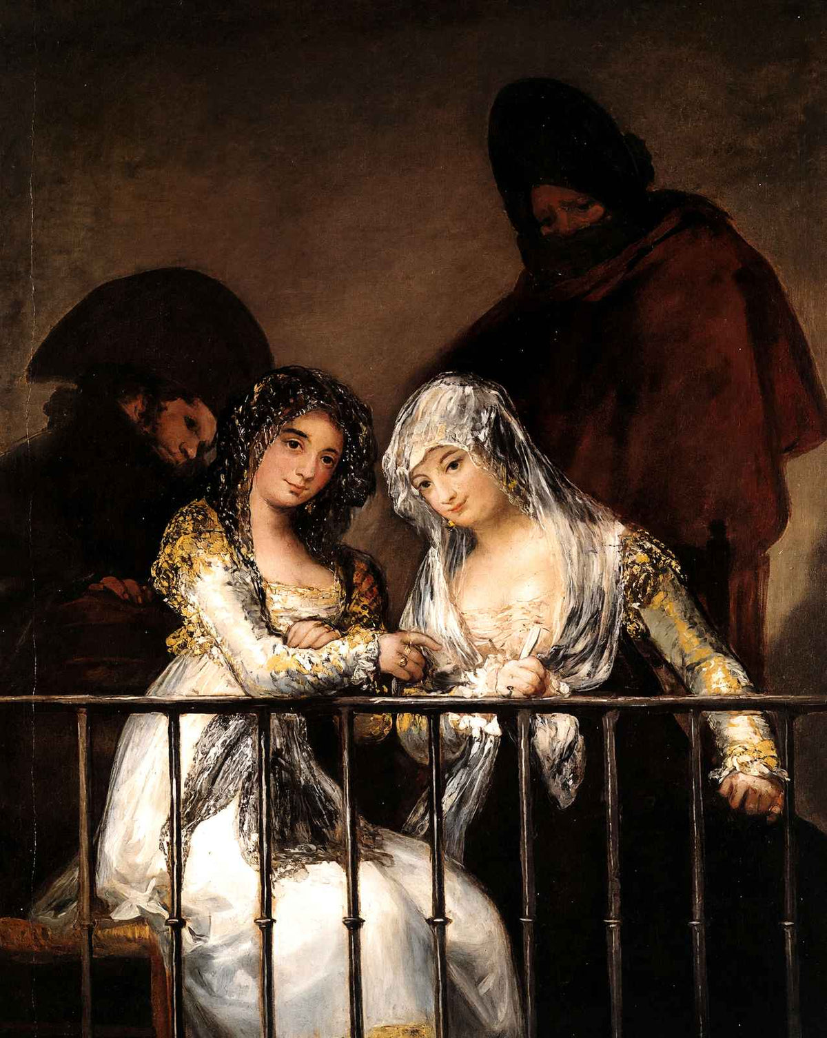 Majas on a Balcony painting by Francisco Goya (1808)