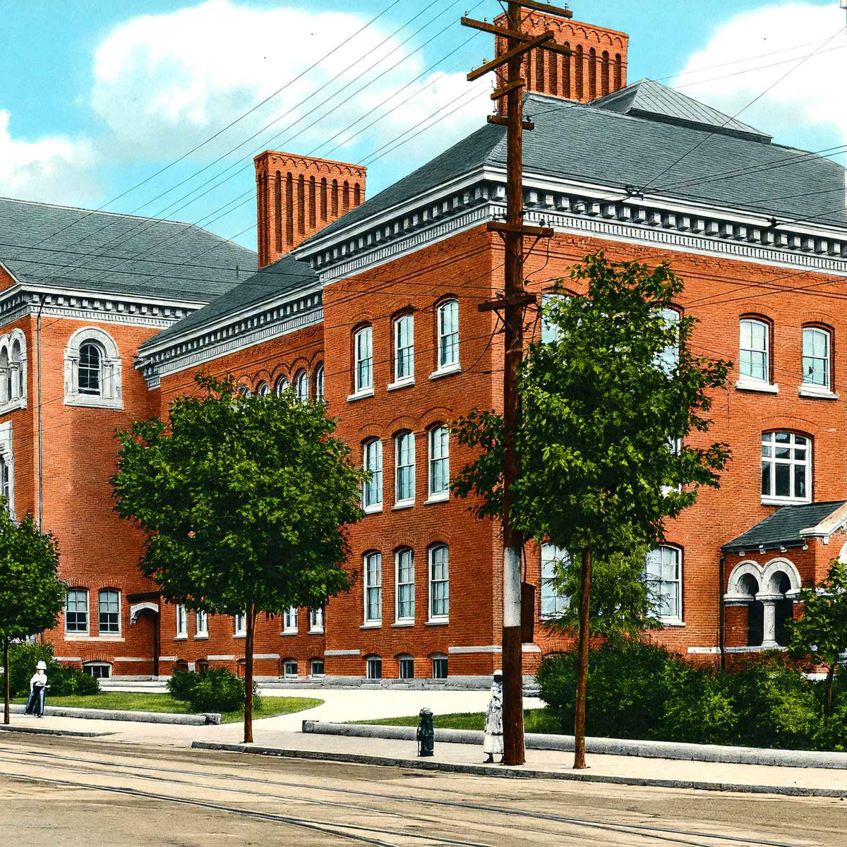 Malden High School, Massachusetts in 1909 Vintage Print (7 Sizes) - Acid Free