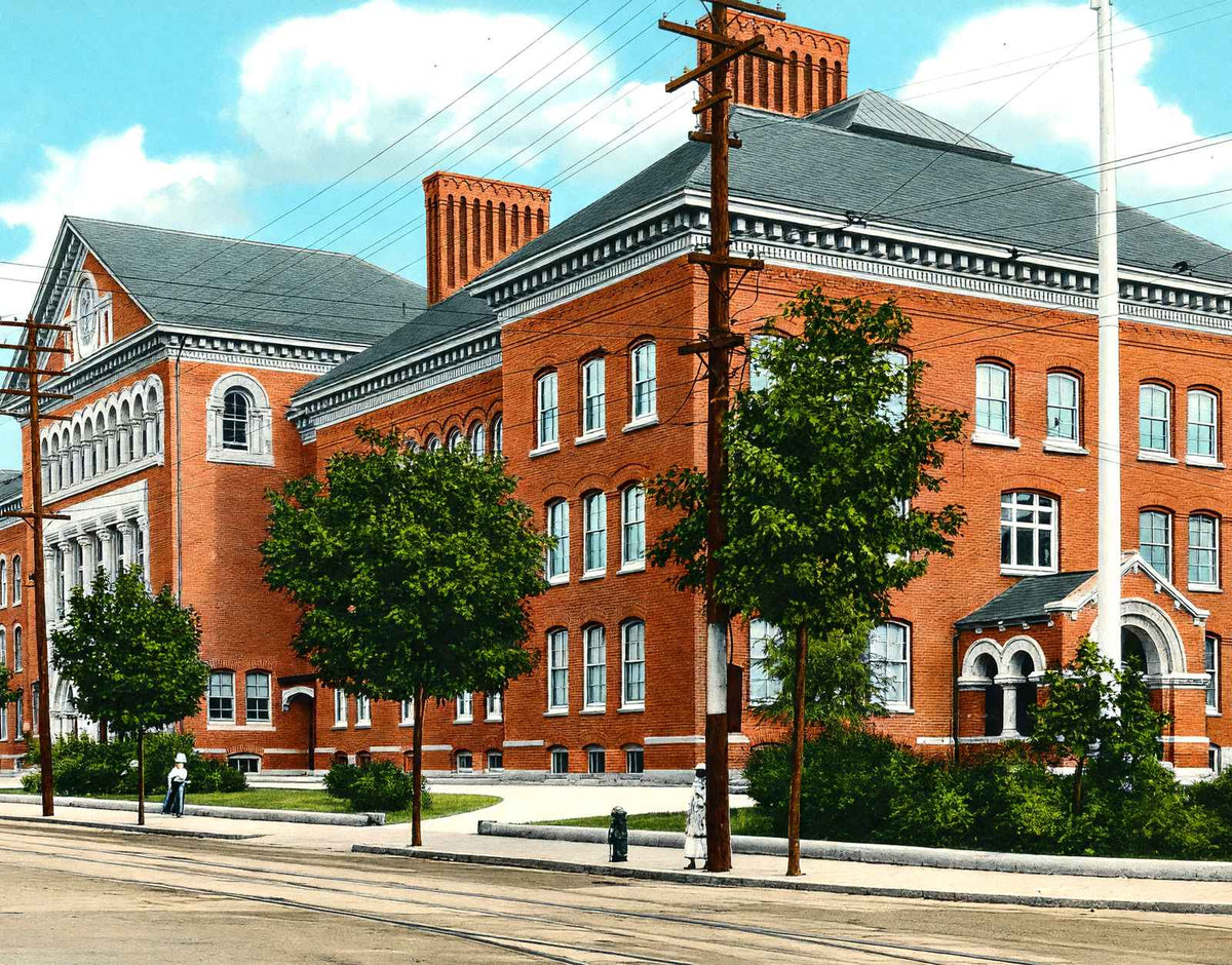 Malden High School, Massachusetts in 1909 Vintage Print (7 Sizes) - Acid Free