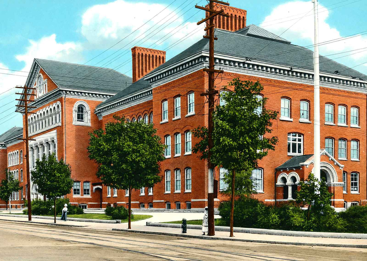 Malden High School, Massachusetts in 1909 Vintage Print (7 Sizes) - Acid Free