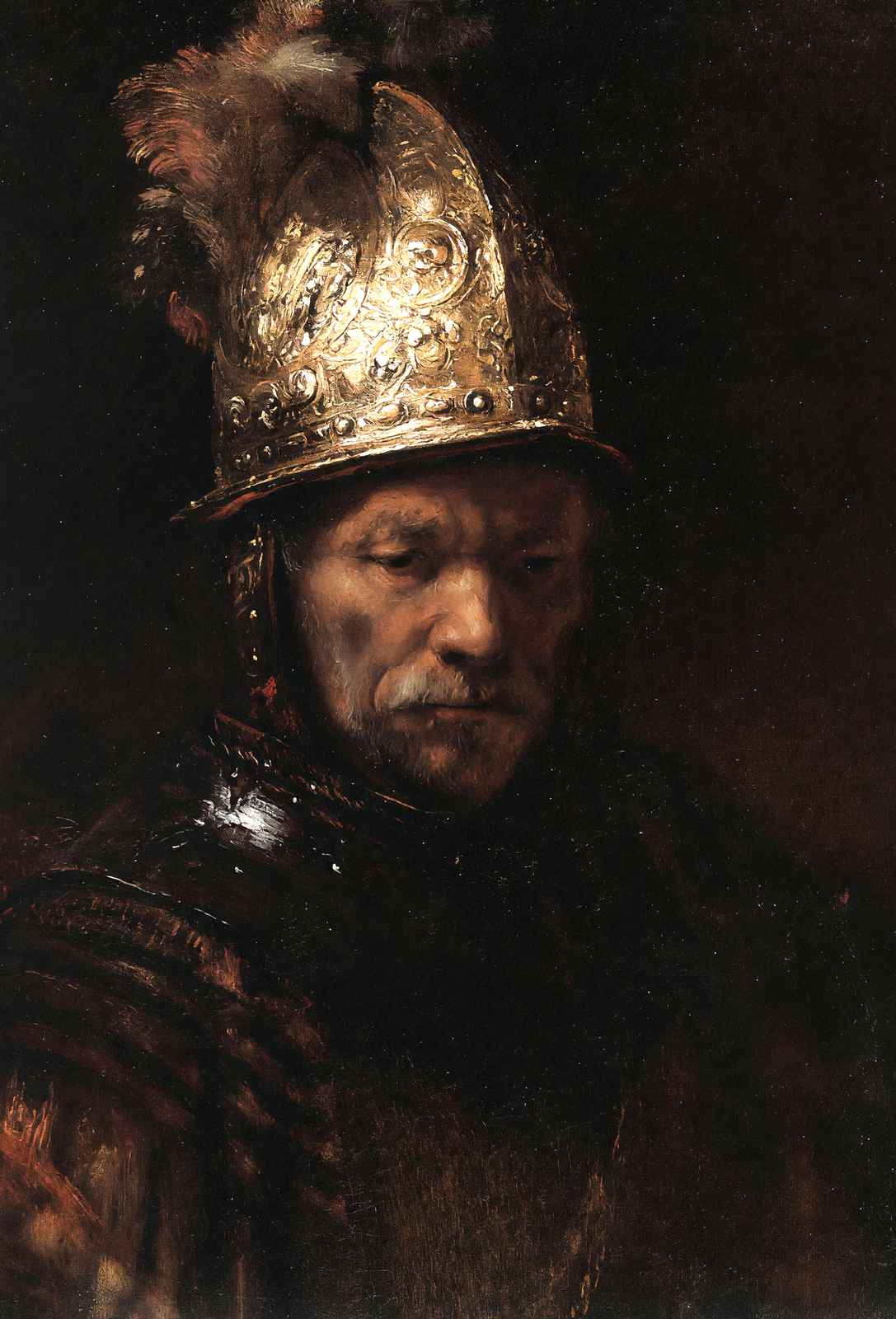 Man in a Golden Helmet Art Print 1650 Painting by Rembrandt (6 Sizes)