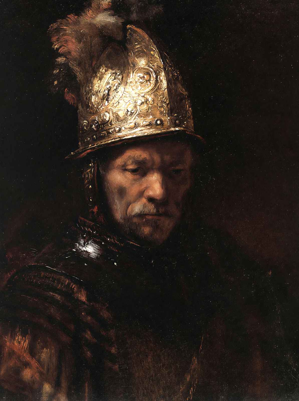 Man in a Golden Helmet Art Print 1650 Painting by Rembrandt (6 Sizes)