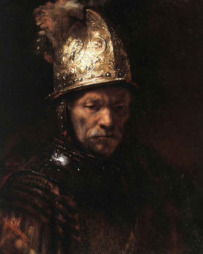 Man in a Golden Helmet fine art print by Rembrandt (1650)
