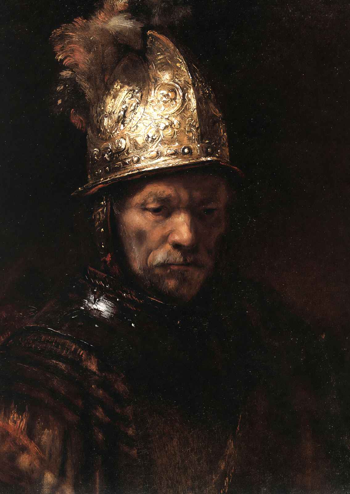 Man in a Golden Helmet Art Print 1650 Painting by Rembrandt (6 Sizes)