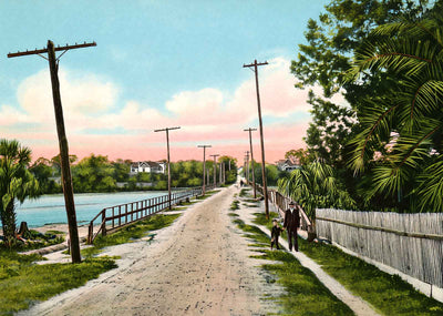 Manatee Avenue Bradentown FL in 1908 Vintage Print (7 Sizes) - Premium Quality