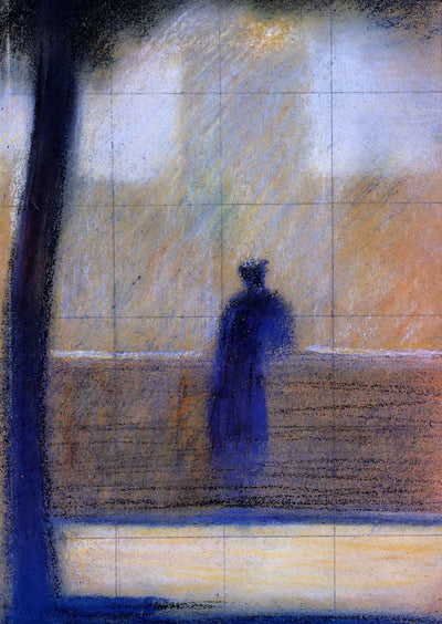 Man Leaning on a Parapet Art Print 1881 Painting by Georges Seurat (6 Sizes)