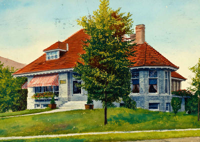 Mark Skinner Library Manchester VT in 1908 Art Print (7 Sizes) - Retouched