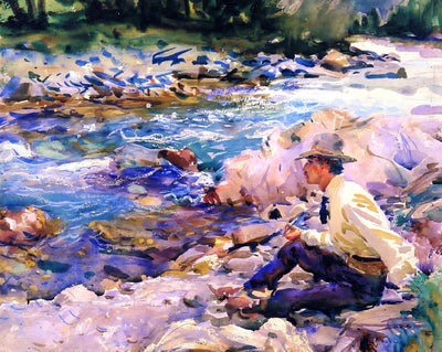 Man Seated by a Stream art print by John Singer Sargent (1912)