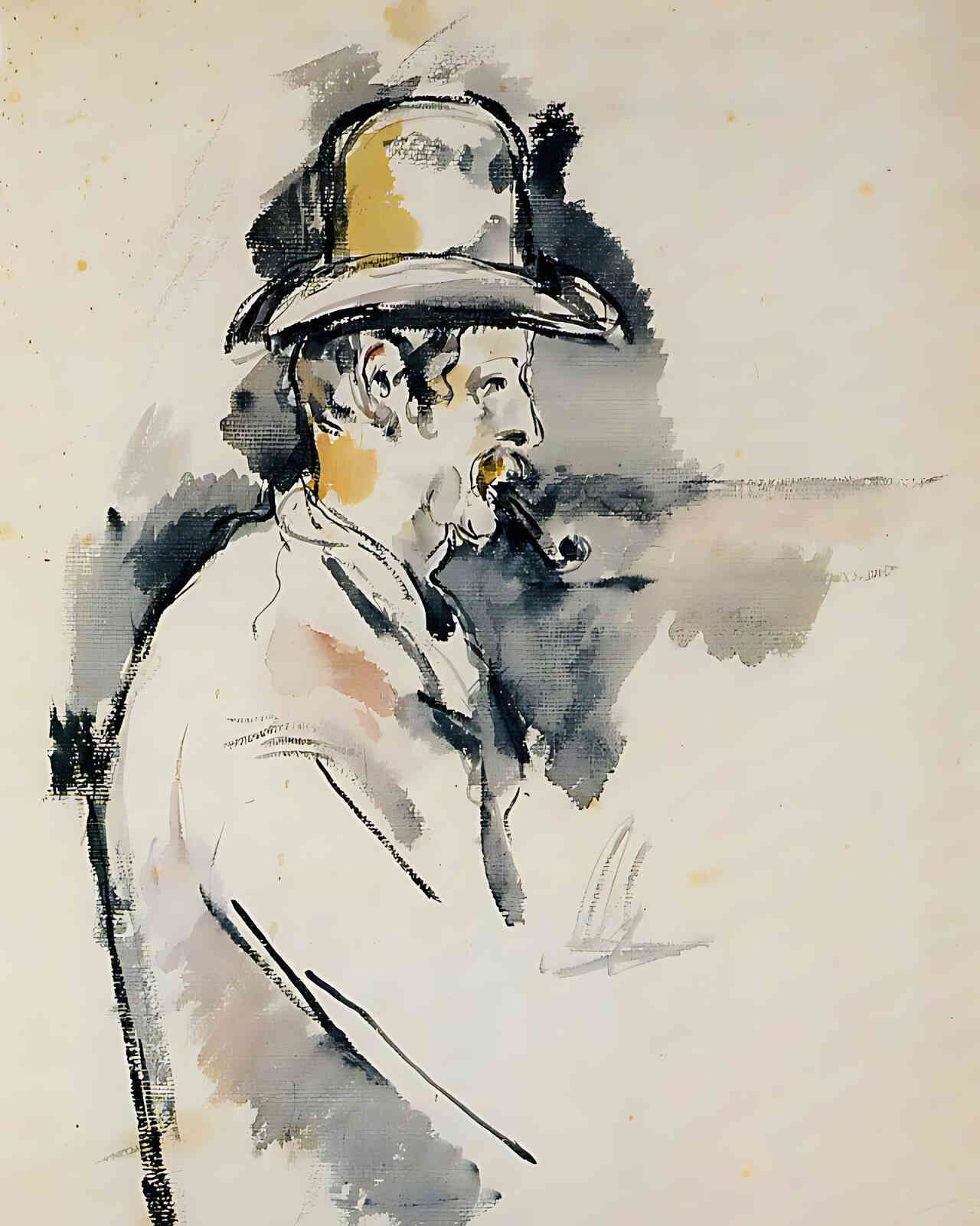 Man with a Pipe Painting by Paul Cezanne 8x10" Art Print - Acid Free