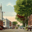 Elm Street Looking North Manchester NH in 1907 Vintage Print (7 Sizes)