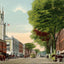 Elm Street Looking North Manchester NH in 1907 Vintage Print (7 Sizes)