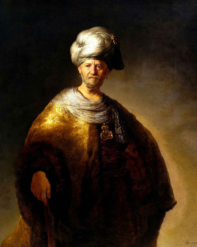 Man in Oriental Costume (the Noble Slav or Man in a Turban) art print by Rembrandt (1632)