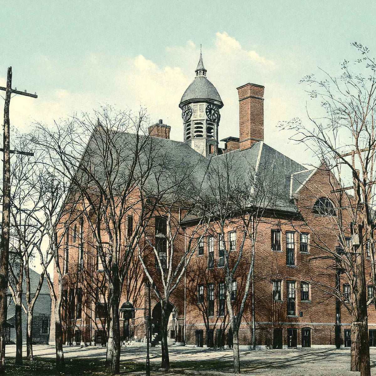 Maplewood School Malden MA in 1909 Vintage Print (7 Sizes) - High Quality