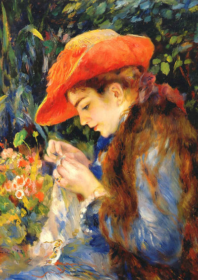 Marie Therese Durand Ruel Sewing 1882 by Renoir Art Print (6 Sizes)