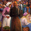 Market at Pontoise Art Print 1895 Painting by Camille Pissarro (6 Sizes)