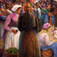 Market at Pontoise (1895) fine art print by Camille Pissarro (1895)