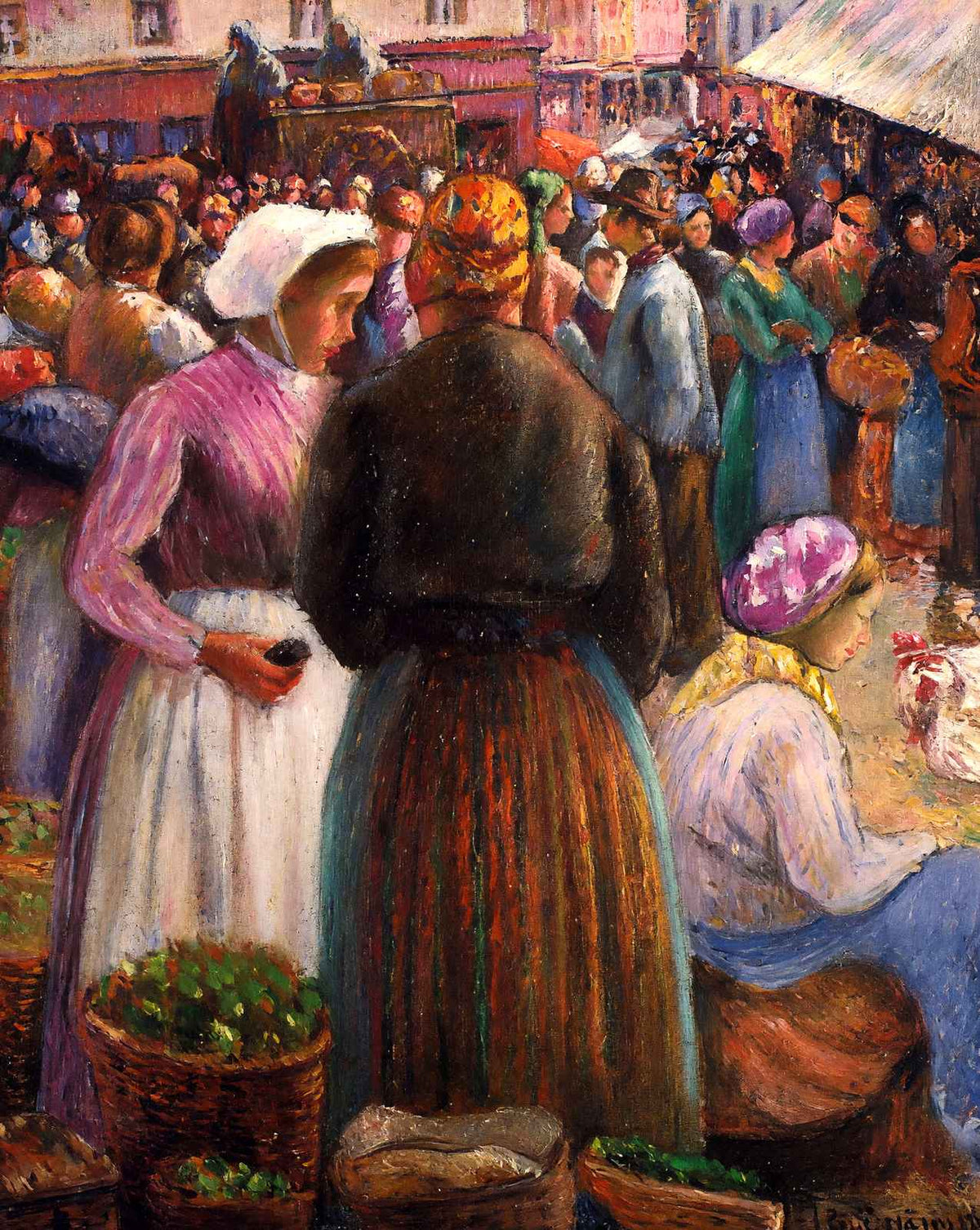 Market at Pontoise (1895) fine art print by Camille Pissarro (1895)