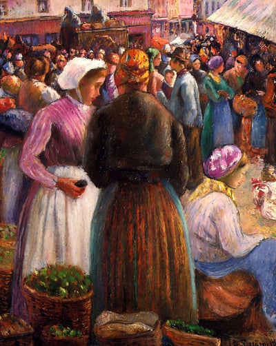 Market at Pontoise (1895) fine art print by Camille Pissarro (1895)