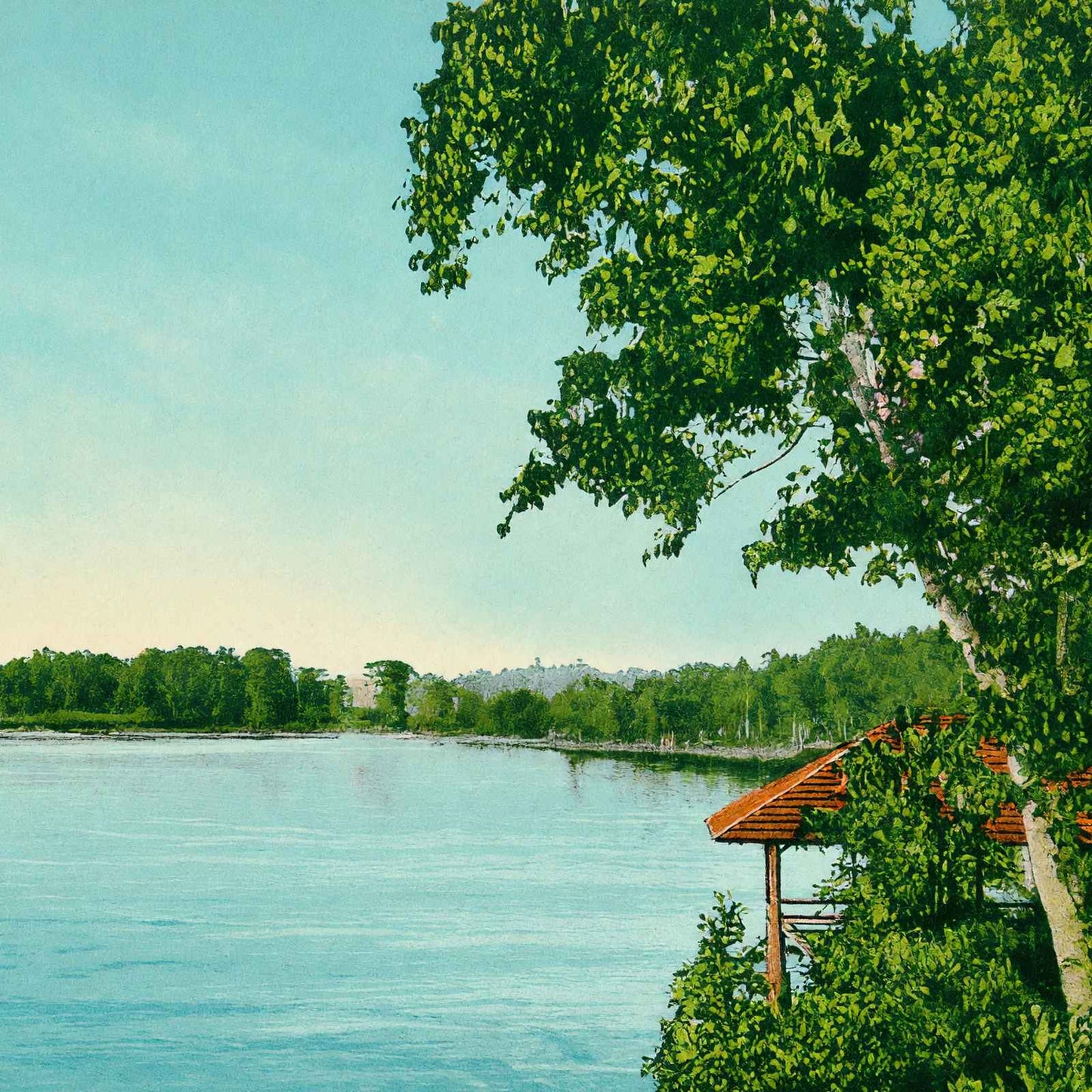 Mark's Bay from Red Rocks Burlington VT in 1907 Vintage Print (7 Sizes)