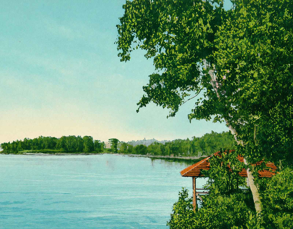 Mark's Bay from Red Rocks Burlington VT in 1907 Vintage Print (7 Sizes)