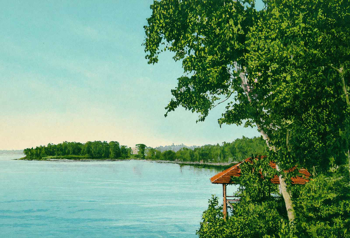 Mark's Bay from Red Rocks Burlington VT in 1907 Vintage Print (7 Sizes)