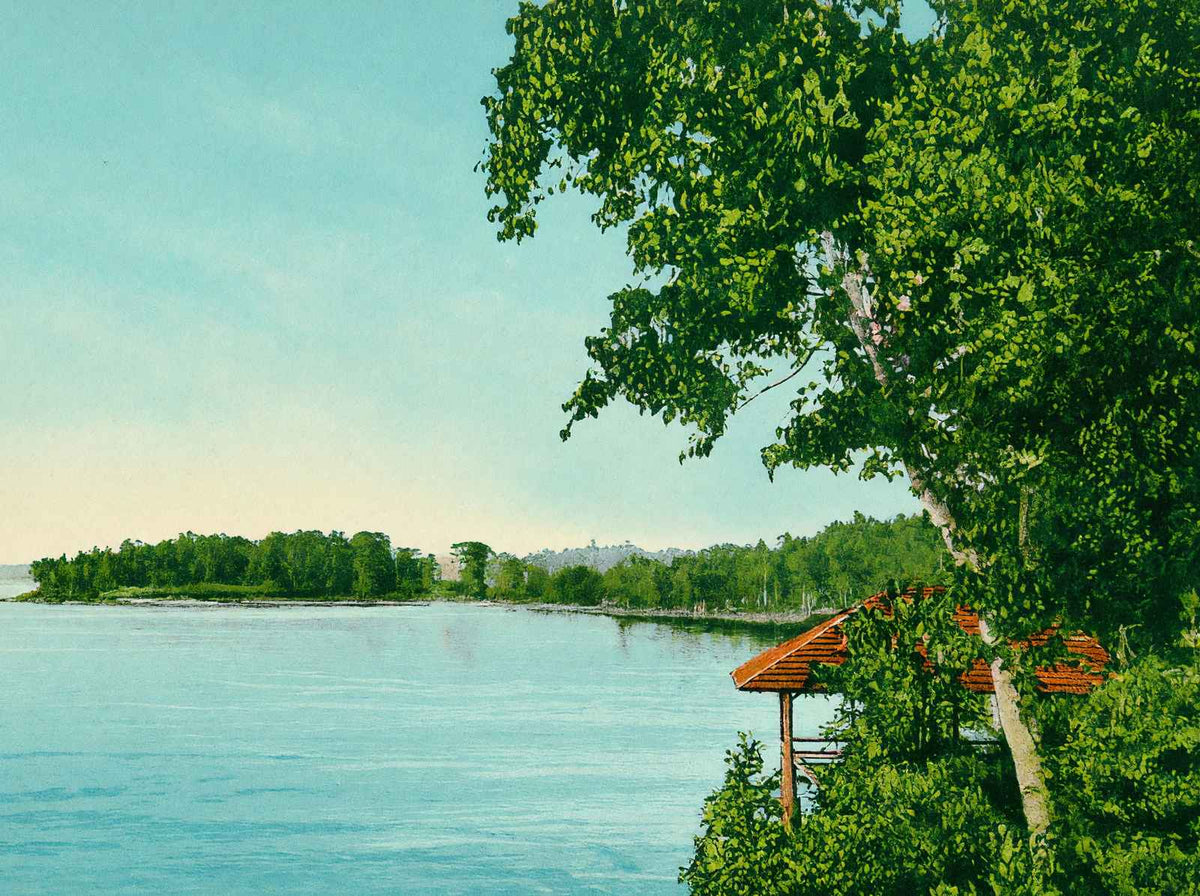 Mark's Bay from Red Rocks Burlington VT in 1907 Vintage Print (7 Sizes)