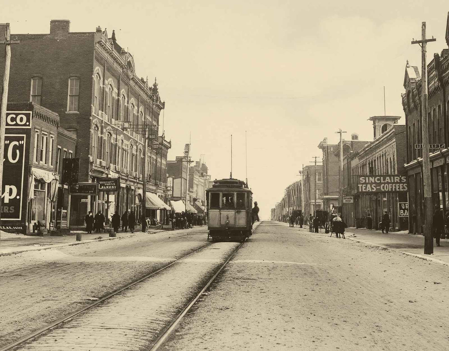 Main Street Looking East Marshalltown Iowa in 1905 Vintage Photo Print