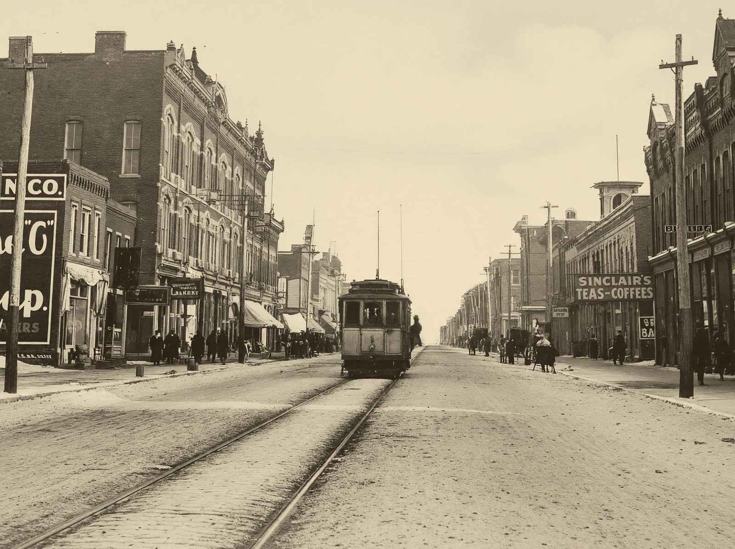 Main Street Looking East Marshalltown Iowa in 1905 Vintage Photo Print