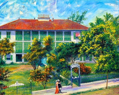 Marine Hospital in Key West in 1907 art print
