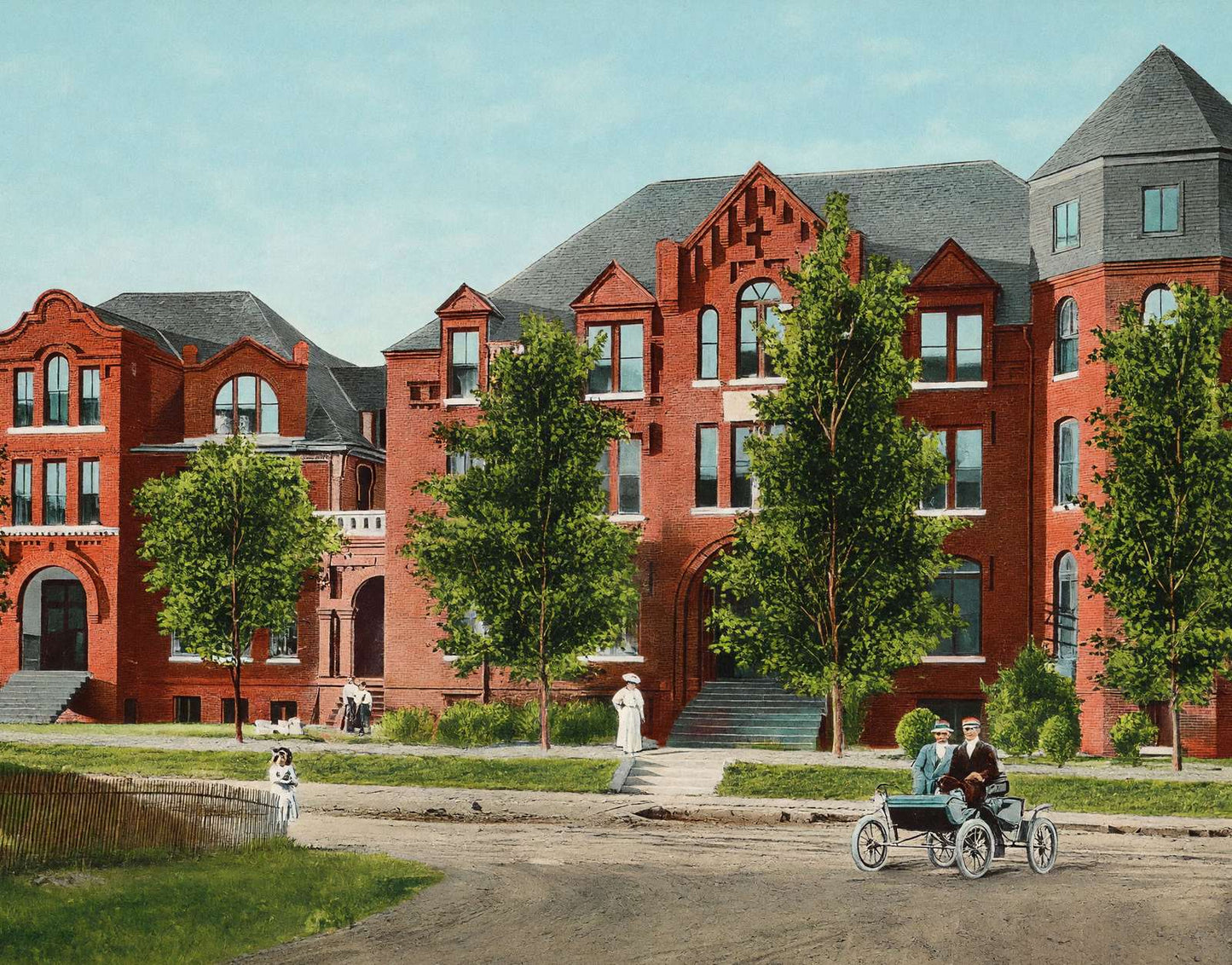 Mary Connor College Paris Texas in 1907 Vintage Print (7 Sizes) - Retouched