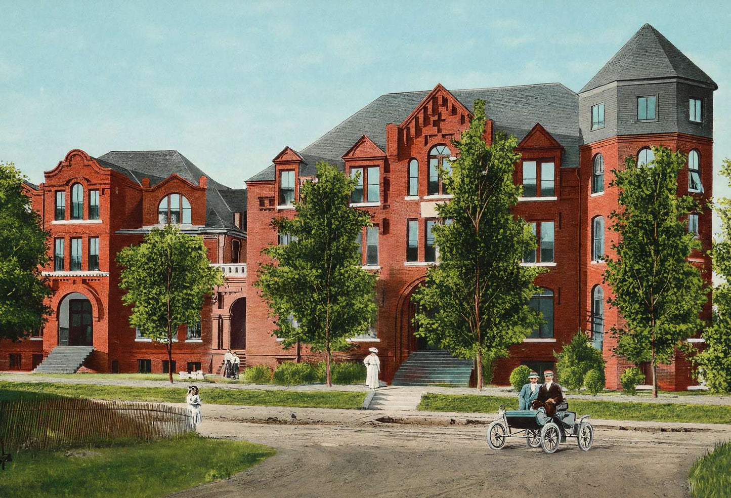 Mary Connor College Paris Texas in 1907 Vintage Print (7 Sizes) - Retouched