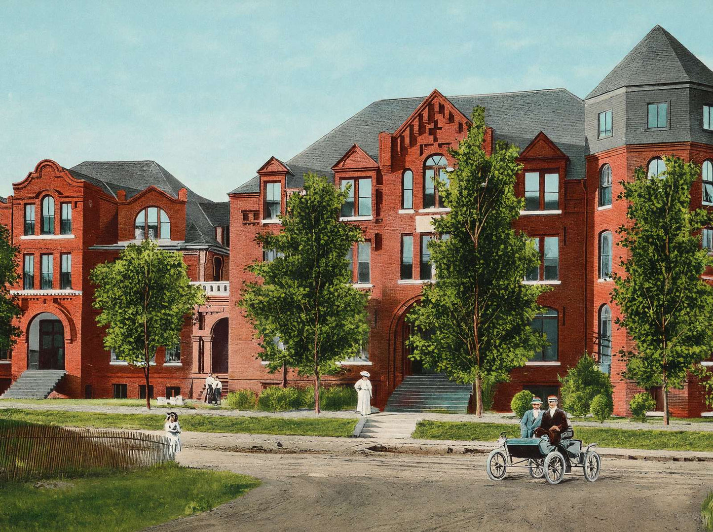 Mary Connor College Paris Texas in 1907 Vintage Print (7 Sizes) - Retouched