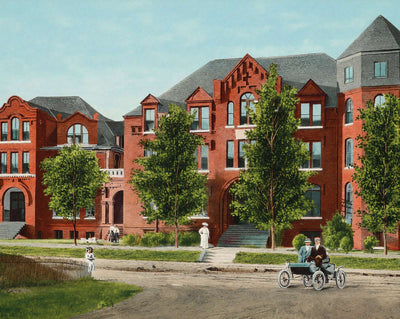 Mary Connor College in Paris in 1907 vintage print