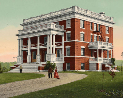 Masonic Home in Manchester in 1907 vintage print