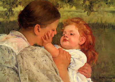 Maternal Caress 1896 Painting by Mary Cassatt Art Print (6 Sizes) - Enhanced