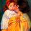 Maternal Kiss art print by Mary Cassatt (1896)