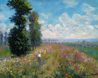 Meadow with Poplars art print by Claude Monet (1875)